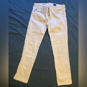 AG Adriano Goldschmied White Straight/Skinny Leg Jeans